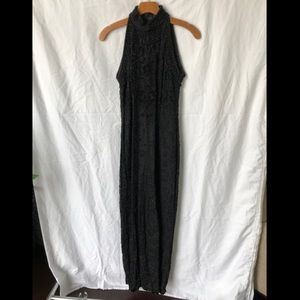 Adrianna Papell black beaded maxi dress